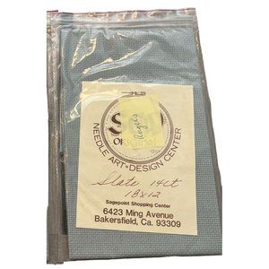 Vintage Sew Original Aida Cloth 14 Count 18" x 12" Slate